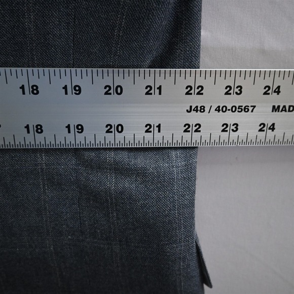 Jos A Bank‎ 44L Blue Windowpane Silk Wool Mens Suit Jacket Blazer Sport Coat - Picture 8 of 16